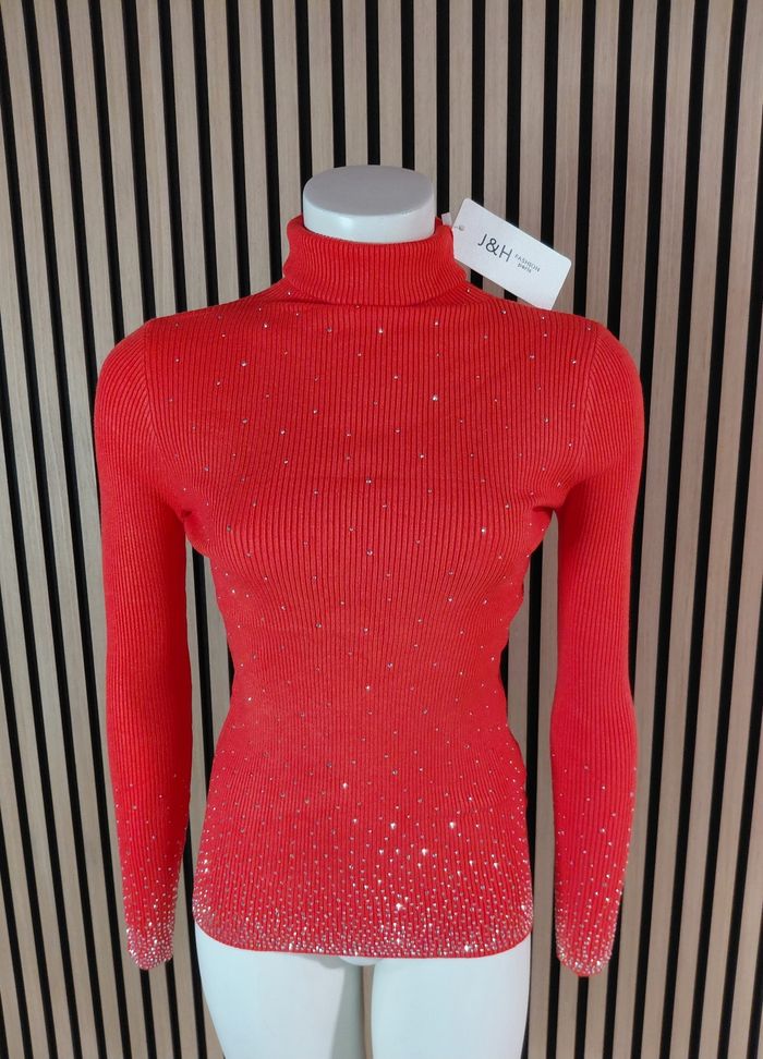 Superbe pull à col roulé corail J&H 😍 - photo numéro 4