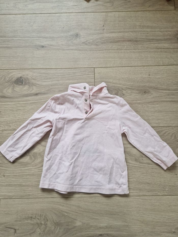 T-shirt col roulé bébé fille DPAM 6 mois - photo numéro 3