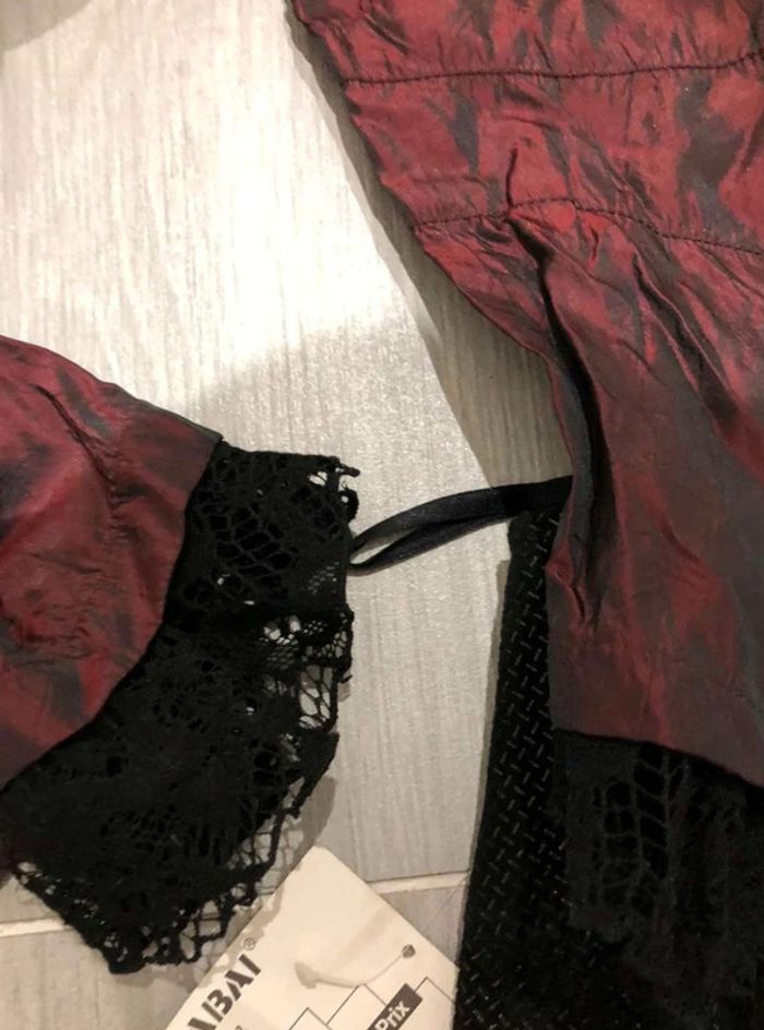 Chemise rouge Bordeau dentelles - photo numéro 5