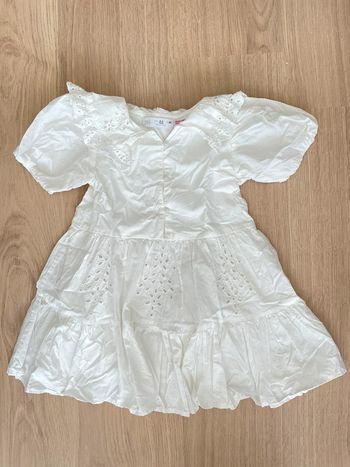 Robe blanche broderie et col Zara bébé fille 2 ans 3 ans