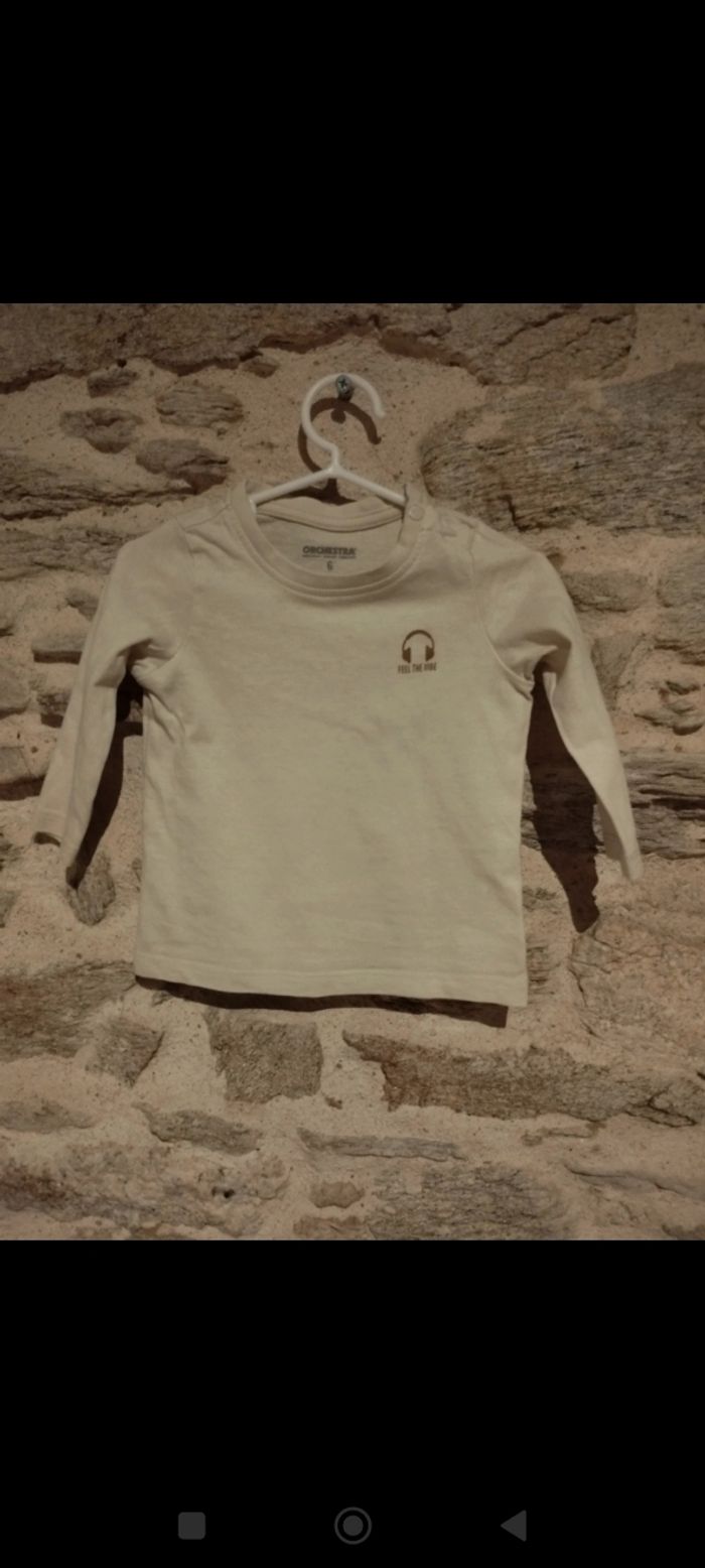 T-shirts manches longues taille 6 mois, collection 2025