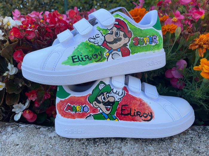 Basket Customisées Mario et Luigi - photo numéro 2