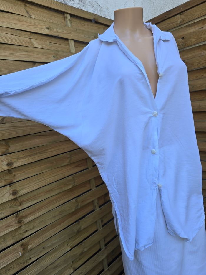 Blouse Manches chauve-souris 🍒fabriqué en France Vintage🍒taille unique voir mesures descriptif - photo numéro 4