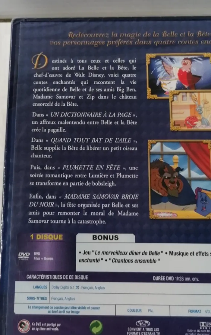Dvd Disney Le Monde Magique de la Belle et la Bête  (Neuf scellé). - photo numéro 3
