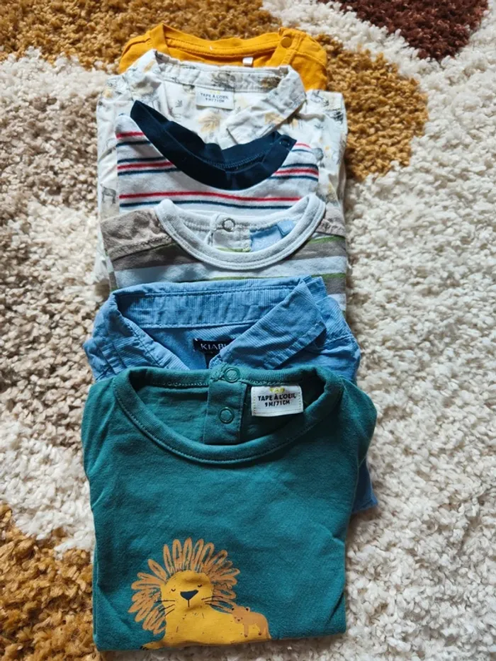 Lot 6 t-shirts manches longues et chemises
