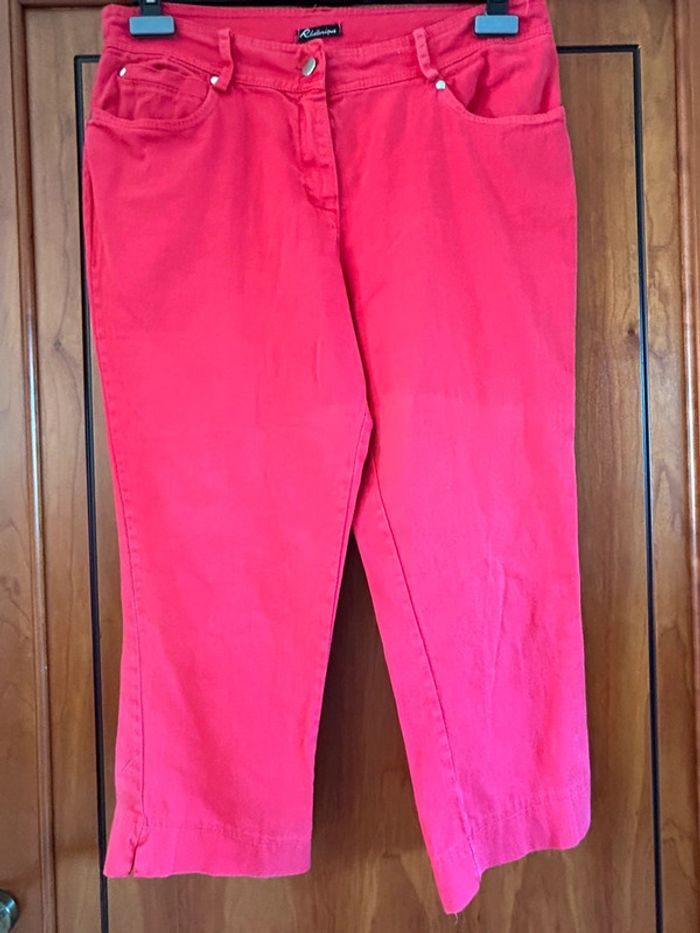 Pantalon 7/8 rouge/rose  Rhétorique 40