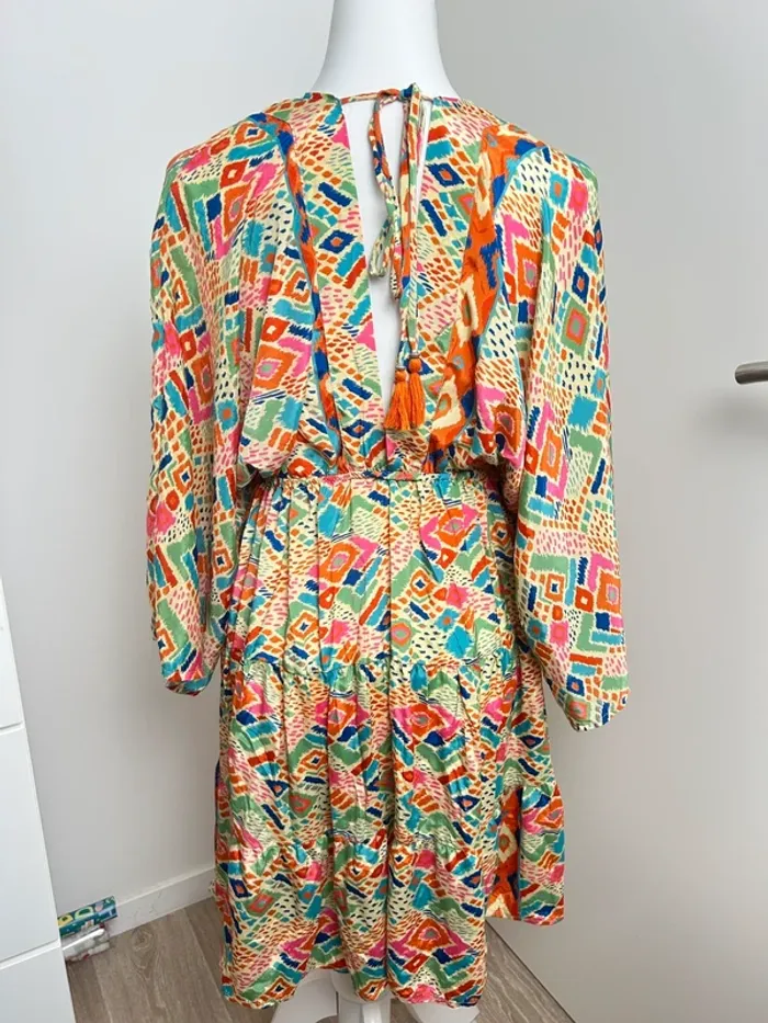 Robe longue dos nu colorée bohème – Taille unique - photo numéro 2