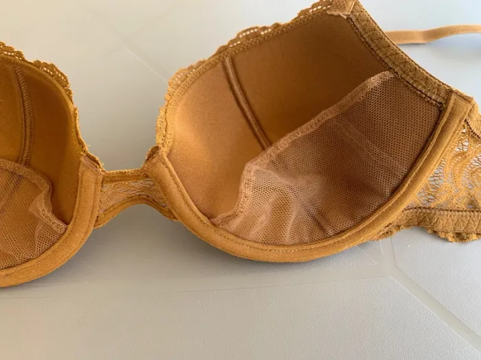 Soutien-gorge Princess TamTam marron/ocre taille 90B - photo numéro 7