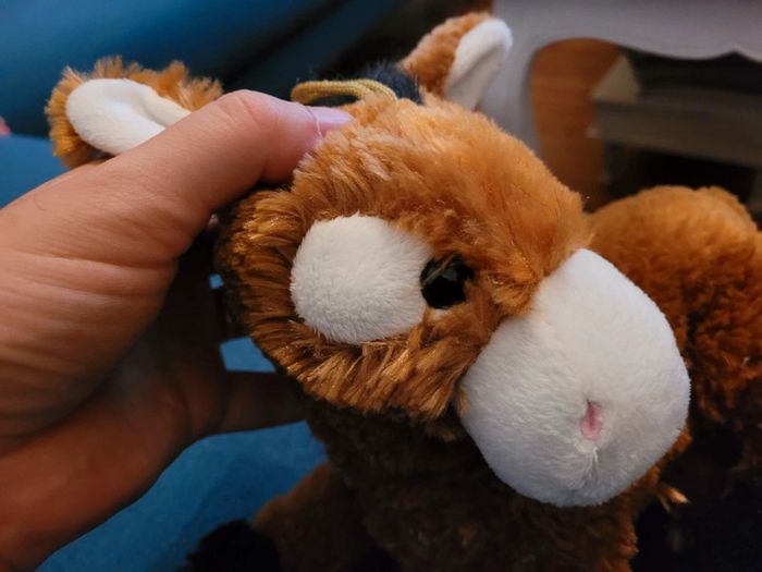Ane en peluche doux brun blanc noir marron 30cm (comme cheval) doudou collection Paul import - photo numéro 2
