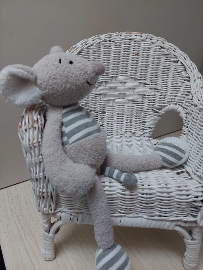 Nicotoy - peluche doudou souris grise buromac - photo numéro 2