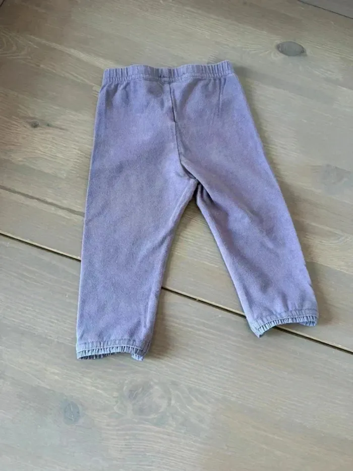Legging Fille Grain de Blé Coton Violet - Très Bon État - Taille 12 Mois - photo numéro 3