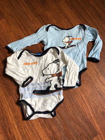 Lot de 2 bodies Snoopy 6M
