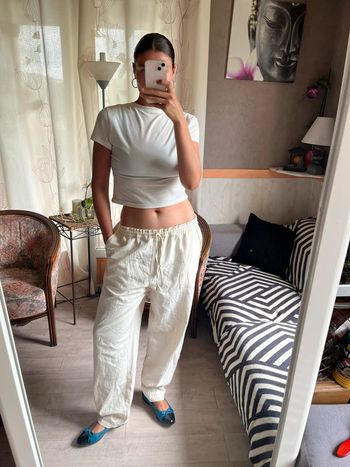 Pantalon lin vintage y2k 2000yer baggy large Nepal