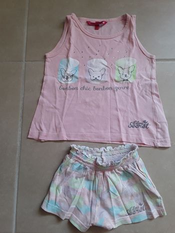 Pyjama short rose été fille LILOU SECRET 5 ans TBE