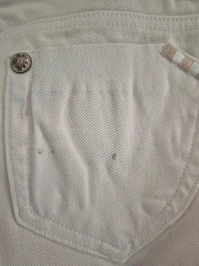 Jeans blanc Let me Try - Taille M - photo numéro 5