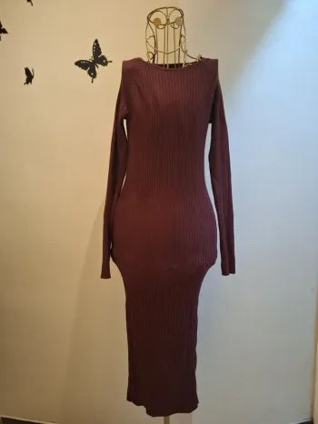 Rob pull bordeaux & mailles cotelées