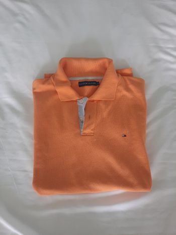 Polo Tommy Hilfiger orange pastel - Taille L