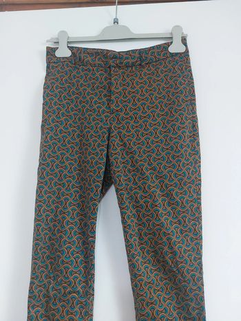 Magnifique pantalon à motif ethnique coupe droite -34 XS