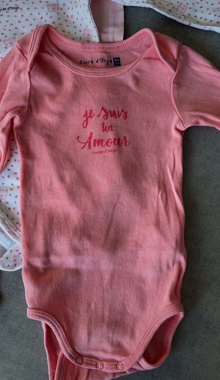 Lot de 3 bodies fille manches longue 9 mois - photo numéro 4