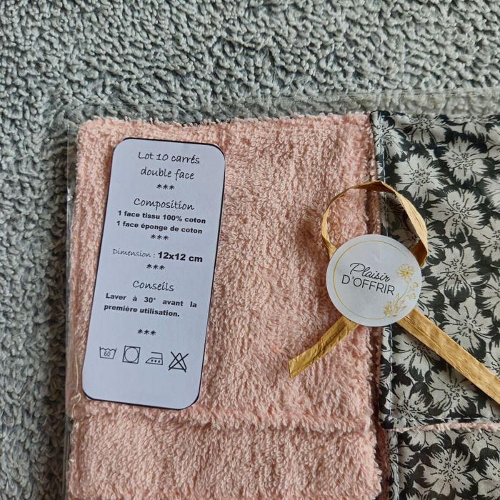 10 lingettes lavables 12x12 cm - photo numéro 3