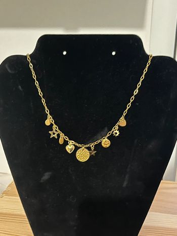 Collier et pendentifs breloques doré acier inoxydable