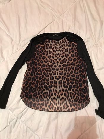 T shirt manche longue léopard
