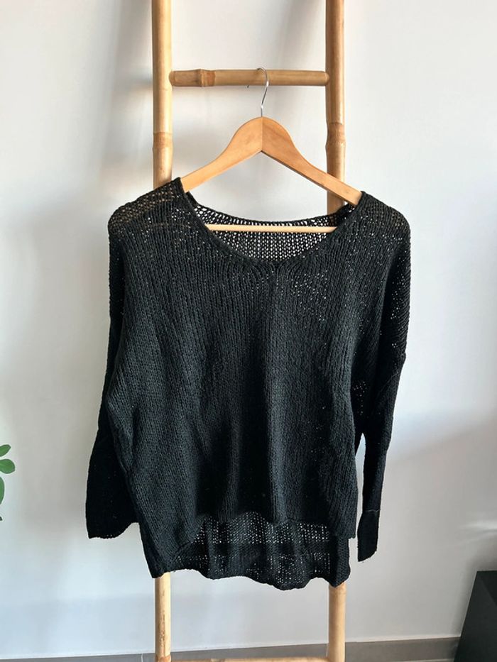 Pull maille noir