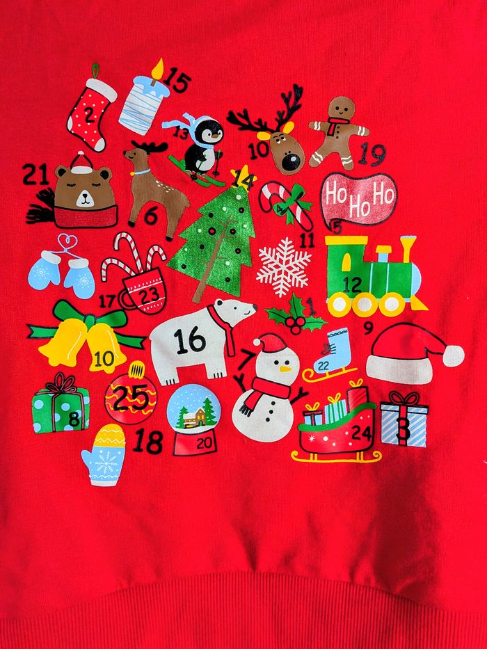 Pull de Noel enfant Rouge 110/116 cm - photo numéro 2