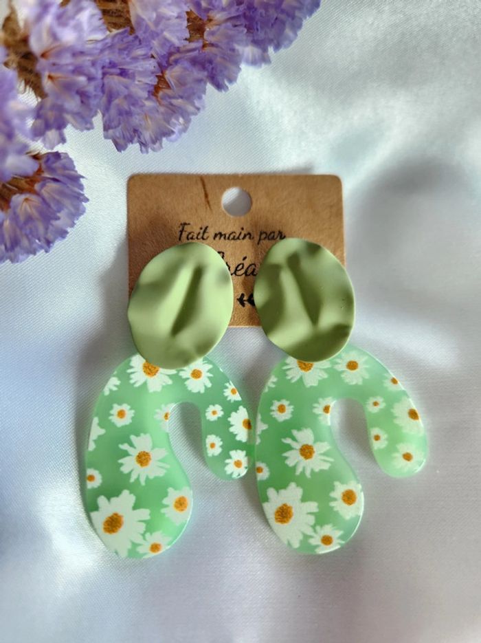 Boucles d'oreilles vert/menthe LC304