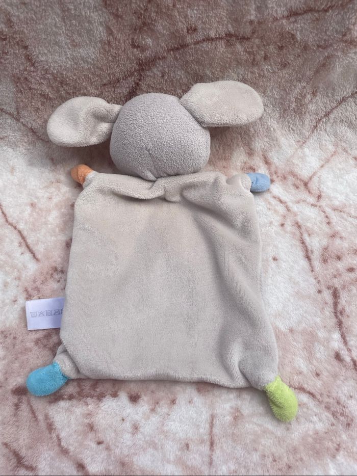Doudou plat rectangulaire chien gris rond Vichy Nicotoy - photo numéro 2