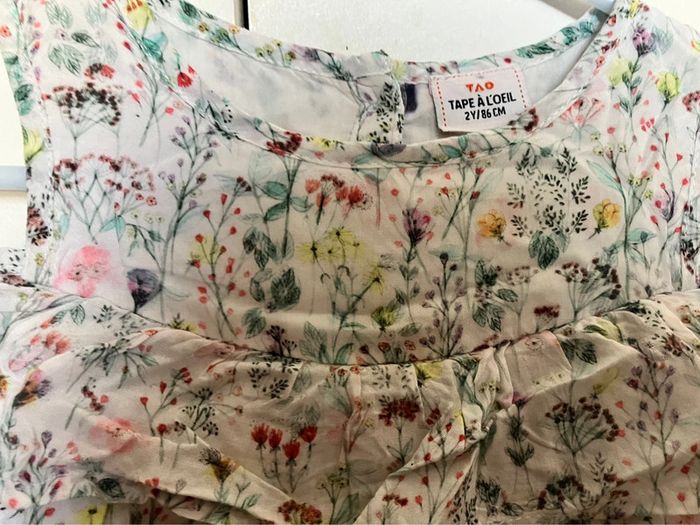 Jolie robe été sans manches voile imprimée 24 mois TAO - photo numéro 3