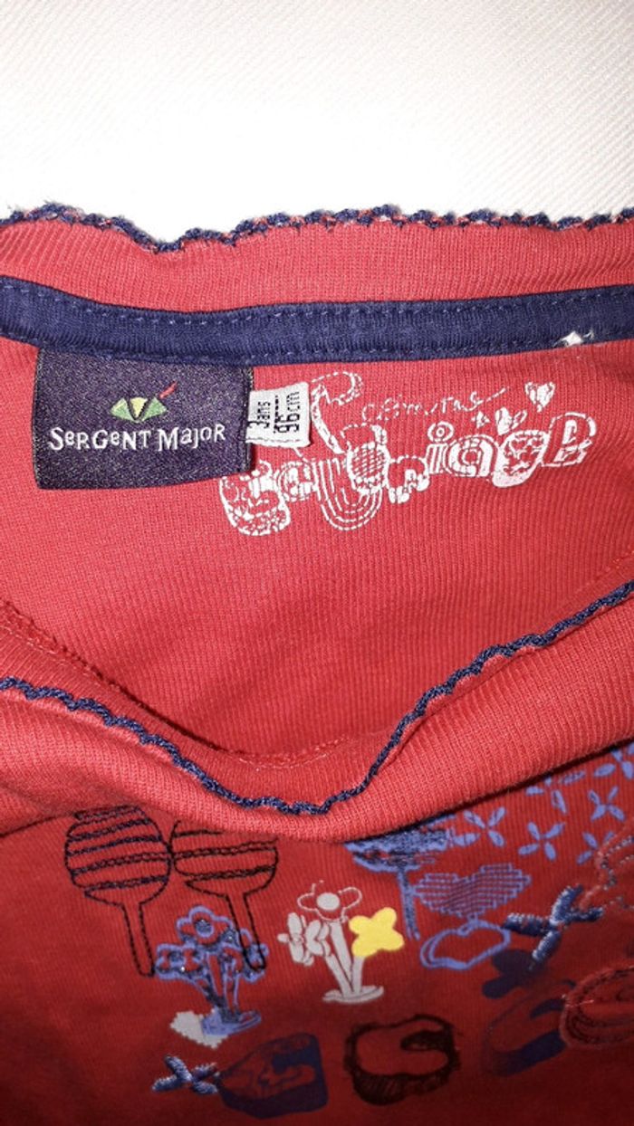Sergent major tee-shirt rouge taille 3 ans - photo numéro 4