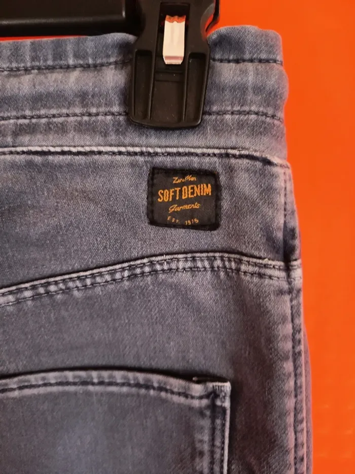 Bas jogging fit. Style jean usé. Marque Zaraman soft denim (A423) - photo numéro 5
