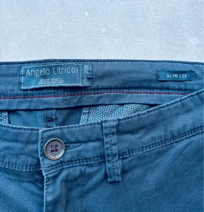 Magnifique chino bleu marine Angelo Litrico Slim léger - photo numéro 3
