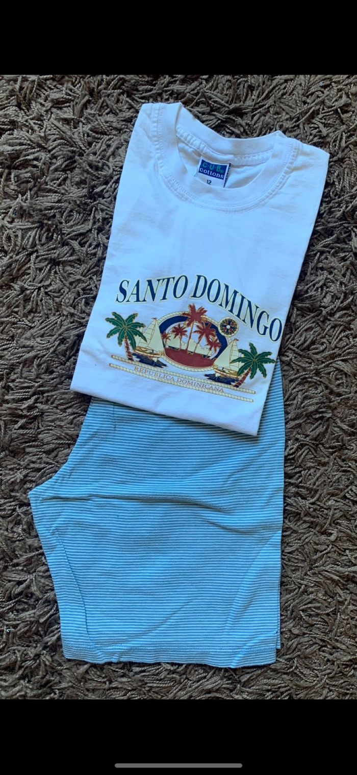 Pyjama santo domingo short et tee shirt taille 12ans coton