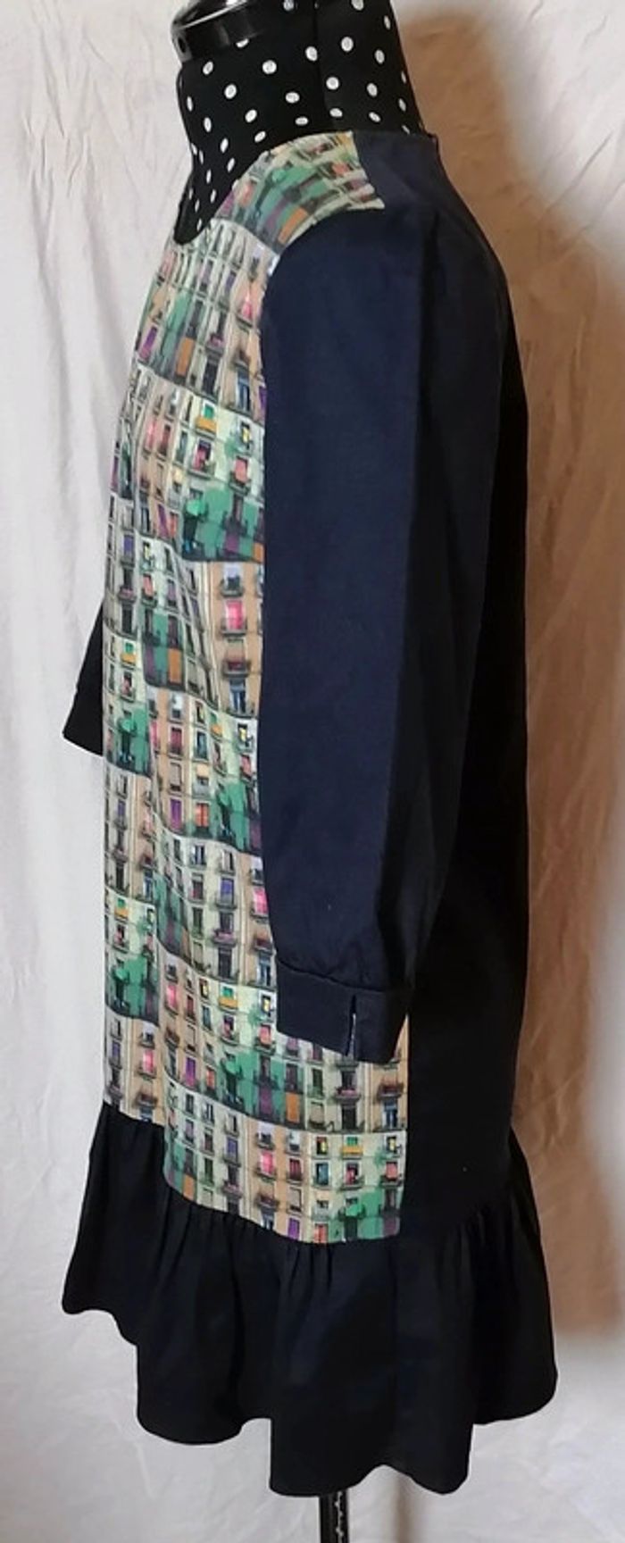 Robe Pop Art à motif multicolore bleu marine taille 36 Nafnaf - photo numéro 6