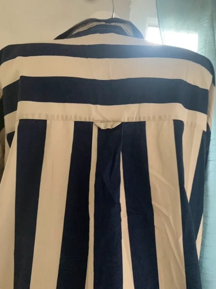 Chemise Zara oversize bleu et crème taille XL - photo numéro 10