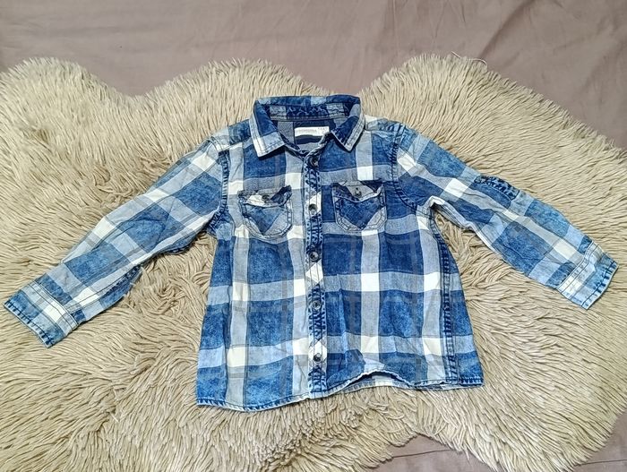 Chemise à carreaux bleue