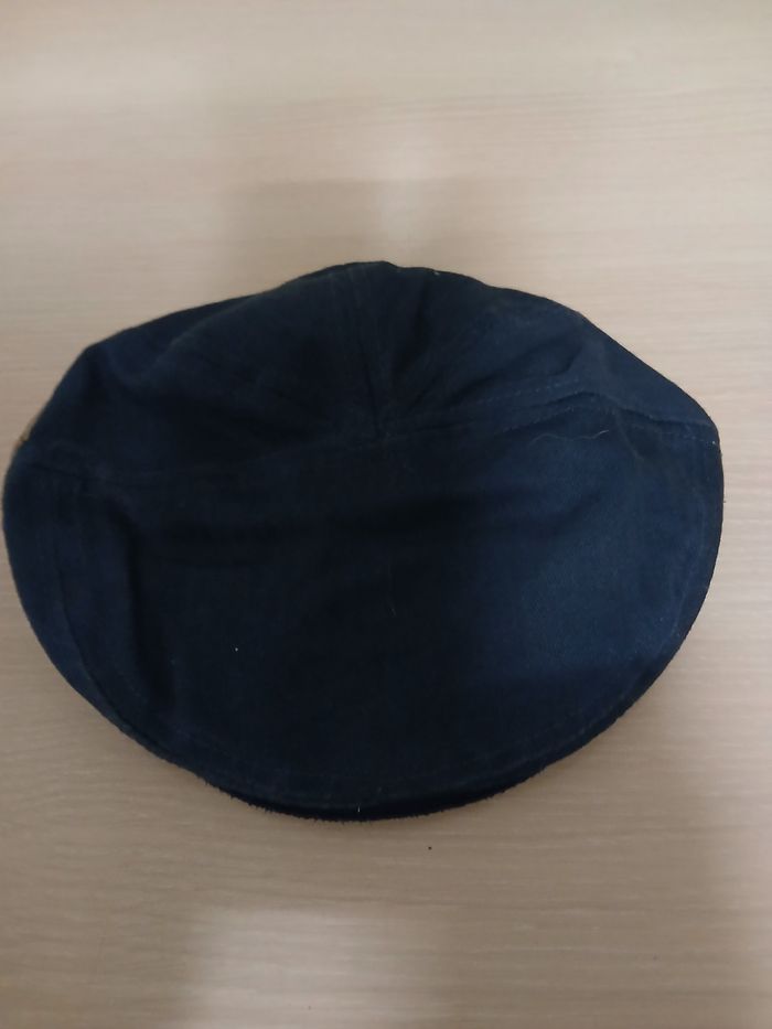 Beret bebe en coton bleu marine taille 9/12 mois tour de tete  44,5cm - photo numéro 3