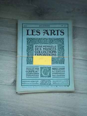 Lot de 6 revues mensuelles des musées 1907 les arts