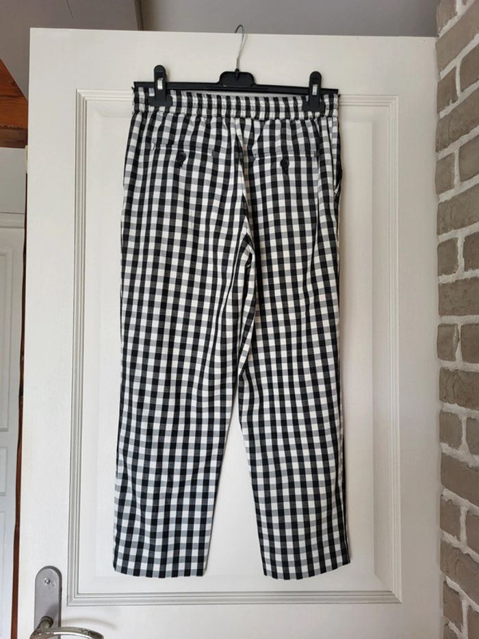 Pantalon crop vichy noir et blanc Mango - Comme neuf - photo numéro 6