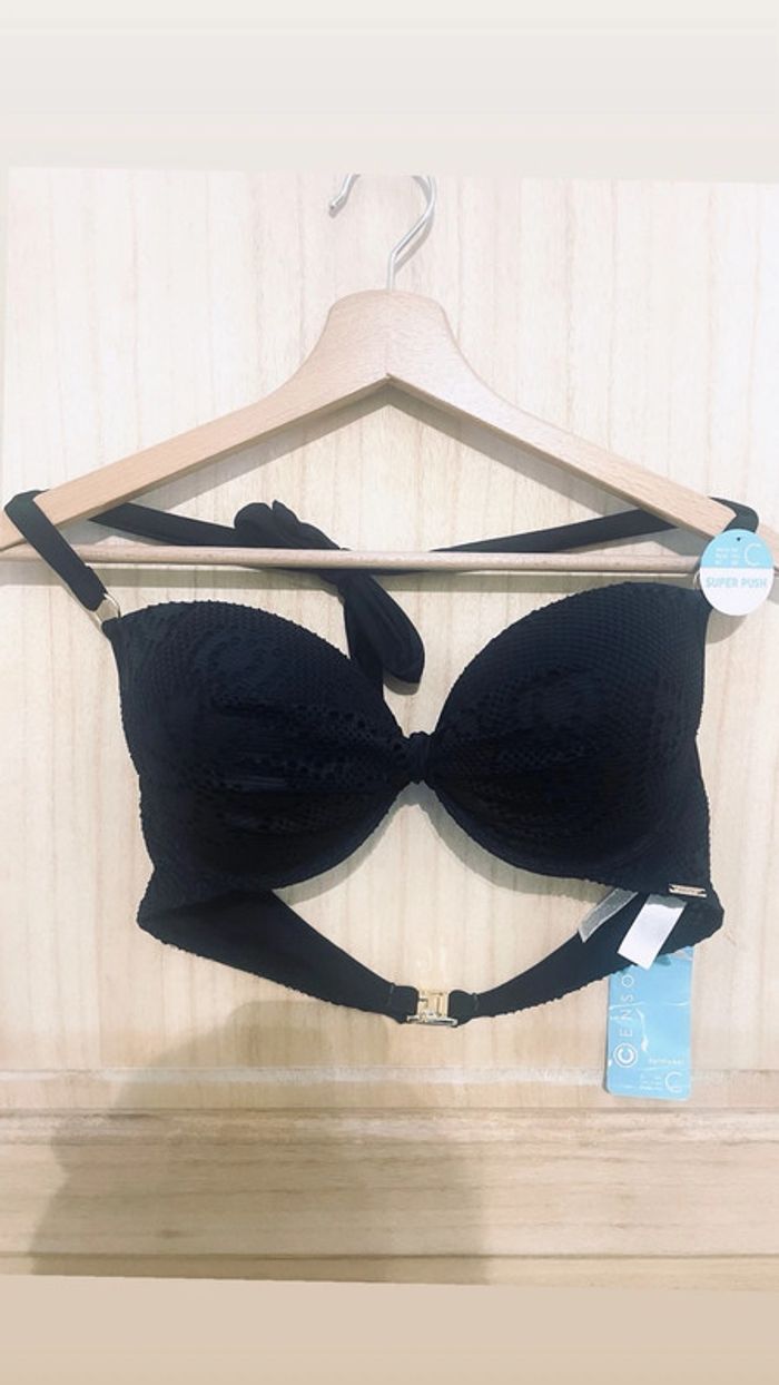 Haut de maillot de bain noir 95C – Super push-up neuf