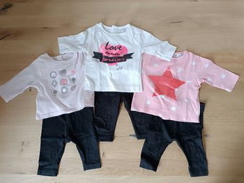 Lot 3 ensembles fille 1 mois