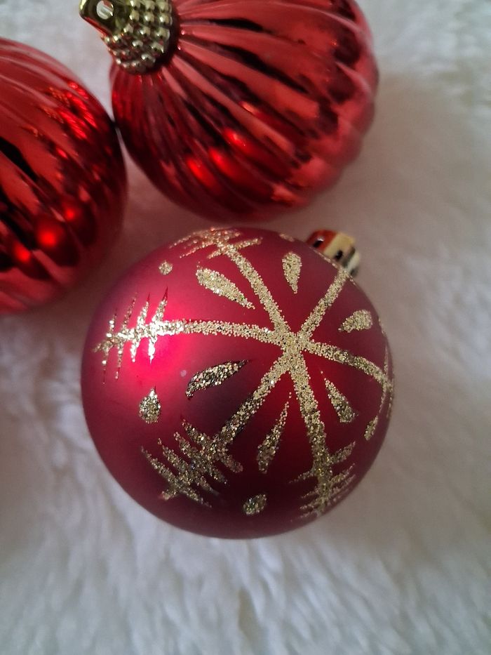 Lot de 5 boules de Noel 🎄rouges - photo numéro 4