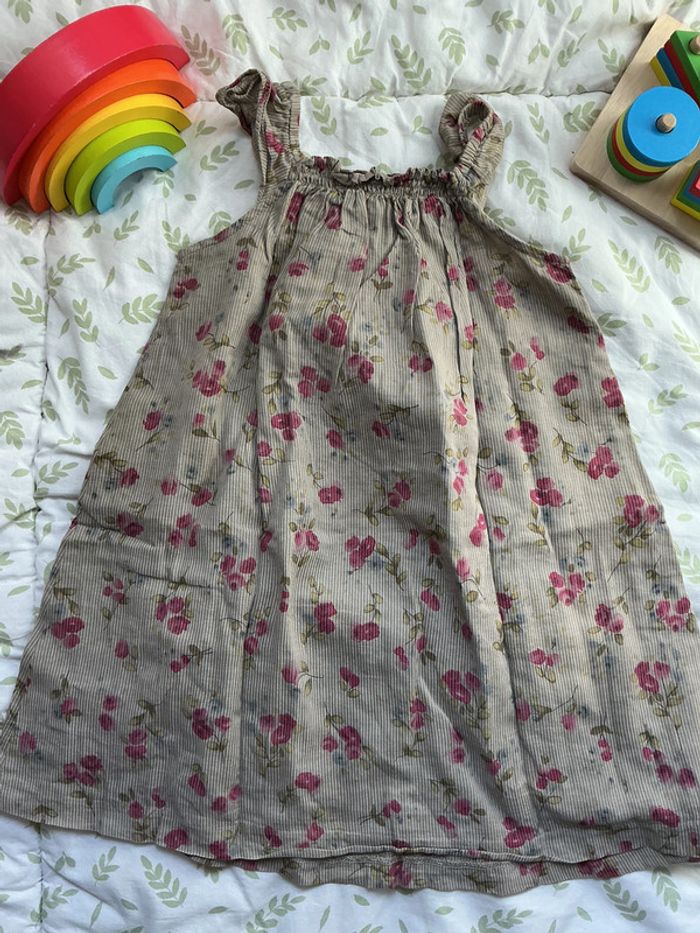 robe sans manches gris à motifs fleuris 24 mois bout'chou - photo numéro 5