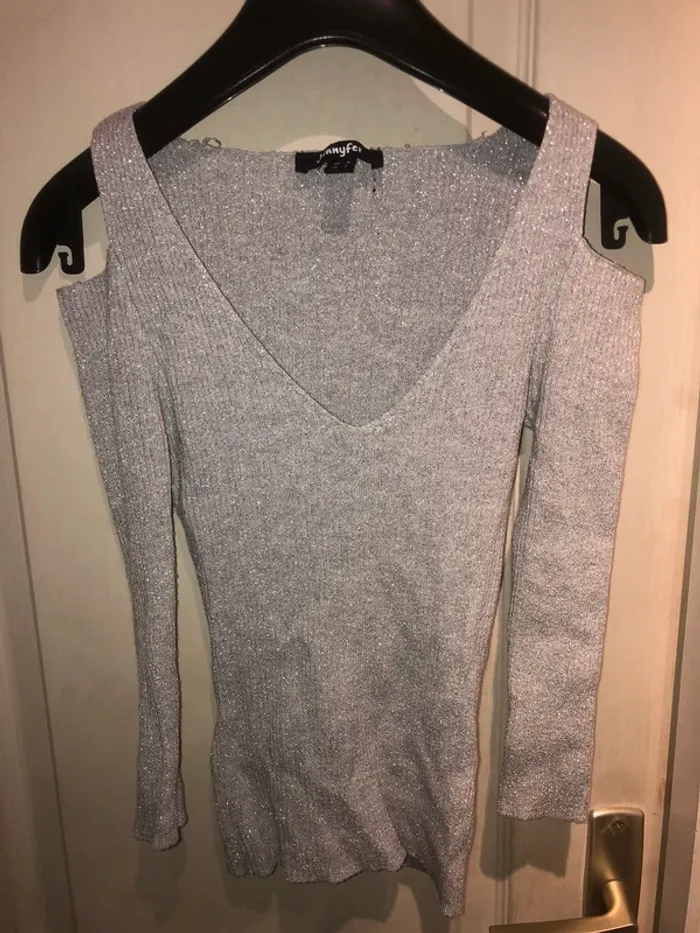 T-shirt Jennyfer à paillettes (gris), S / 36 / 8