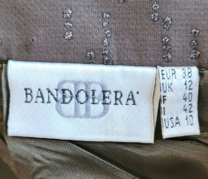 Bandolera Jupe TFr36 -Longue -Voile Kaki avec Paillettes et Doubĺée en TBE - photo numéro 5