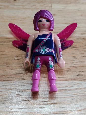 Playmobil 1 personnage fée ailes rose