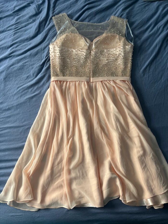 Robe cocktail  / soirée / baptême femme abricot 44 - photo numéro 9