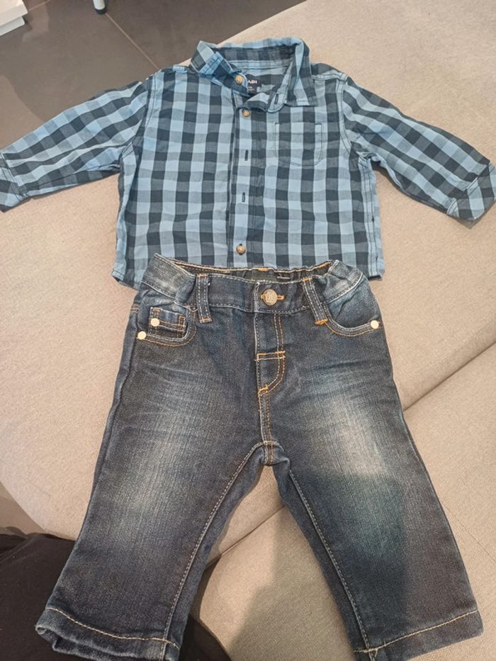 Ensemble chemise kiabi et jeans in extenso taille 6 mois